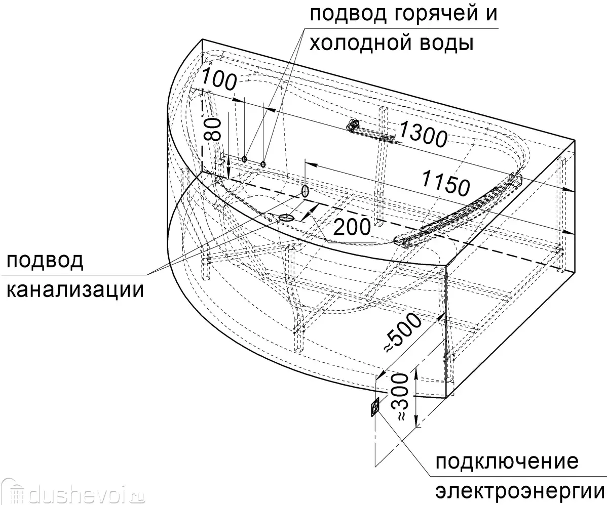 Акриловая ванна Радомир Альбена 168x120 L 1-01-0-1-1-015 белая купить в  Тюмени - цена 42260 руб в интернет-магазине сантехники Dushevoi.ru