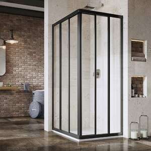 Душевой уголок Ravak ASRV3-75 черный+Transparent