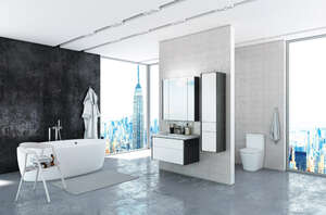 Мебель для ванной комнаты Roca Ronda 80 белый глянец/серый матовый 