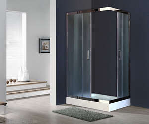 Душевой уголок Royal Bath 120х80 RB 8120HP-C-CH L стекло рифленое, профиль хром, с поддоном