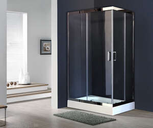 Душевой уголок Royal Bath 120х80 RB 8120HP-T-CH L стекло прозрачное, профиль хром, с поддоном