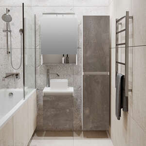 Мебель для ванной комнаты Runo Бари 40 см подвесная, белая, железный камень