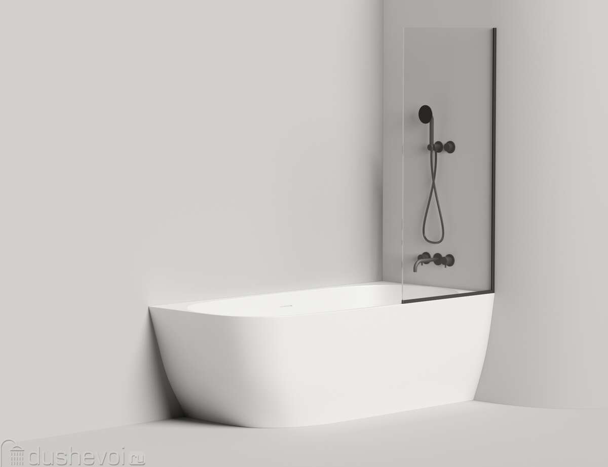 Шторка для ванны Salini  Atrio 70 см 22101B стекло прозрачное, профиль черный 326593