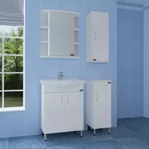 Мебель для ванной комнаты СанТа Элеганс 65 см 2 дверцы, напольная белая