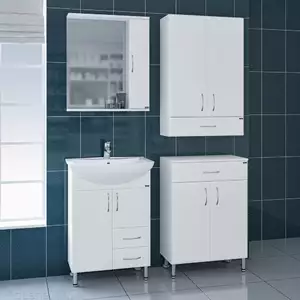 Мебель для ванной комнаты СанТа Грация 60 см 2 ящика и дверцы, напольная белая