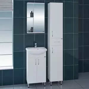 Мебель для ванной комнаты СанТа Уют 45 см 2 дверцы, напольная белая