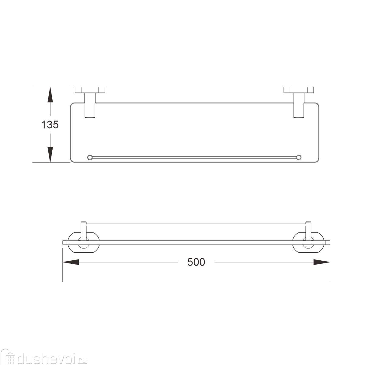 полка стеклянная wasserkraft k 555