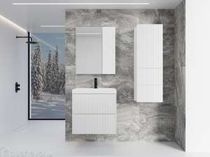 Мебель для ванной Style Line Стокгольм 60 см белая, рифленый софт