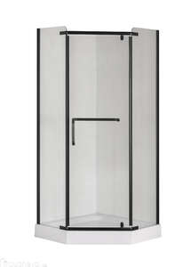Душевой уголок Taliente 90x90 см, стекло прозрачное, профиль матовый черный, без поддона