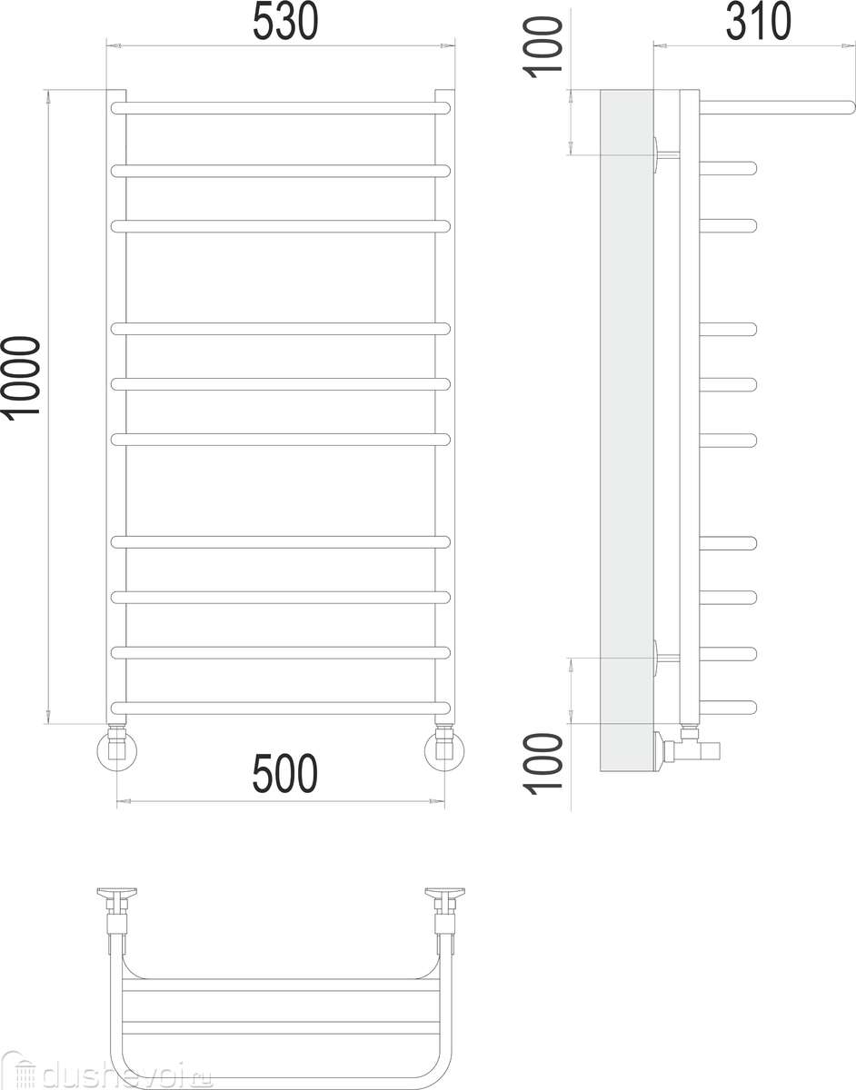 Полотенцесушитель водяной Terminus Арктур П10 500х1000 хром купить в  Санкт-Петербурге - цена 26174 руб в интернет-магазине сантехники Dushevoi.ru