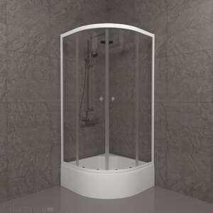 Душевой уголок Тритон Ультра 80x80 B Щ0000072616 с поддоном, стекло прозрачное, профиль белый глянцевый