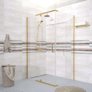 Душевой уголок Тритон Терра-Голд 120х90 Щ0000073934 стекло прозрачное, профиль золото