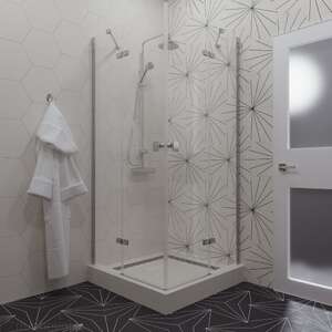 Душевой уголок с поддоном Тритон Дельта-Хром 90х90 Щ0000054215 стекло прозрачное, профиль хром