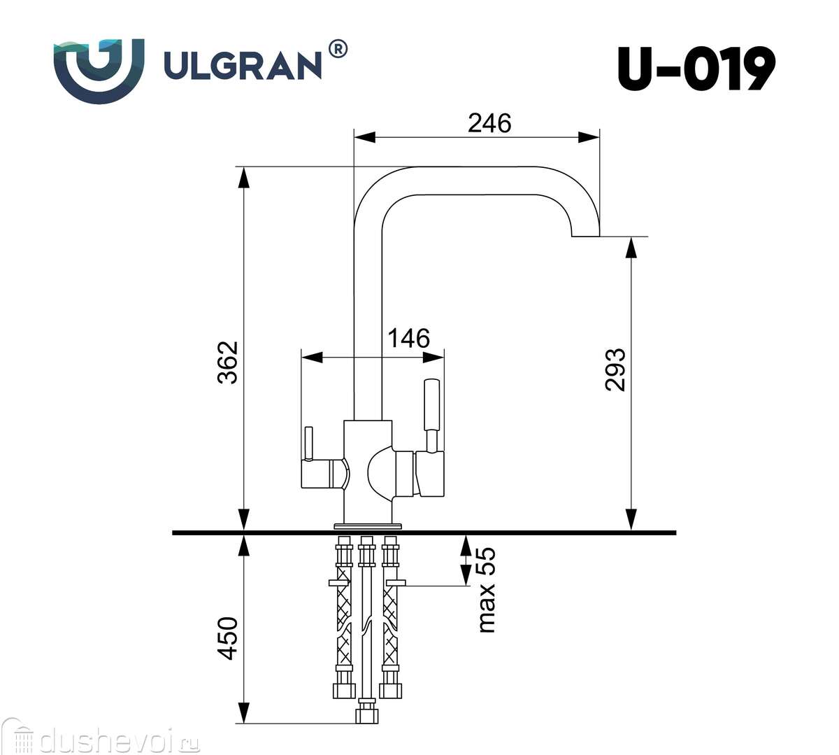 Смеситель для кухни Ulgran Classic U-019-307 коричневый купить в  Екатеринбурге - цена 10772 руб в интернет-магазине сантехники Dushevoi.ru