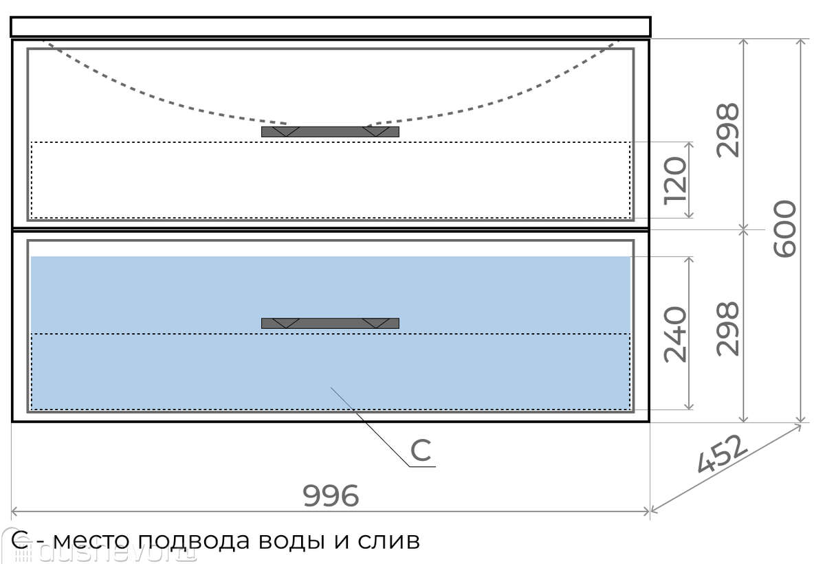 Мебель для ванной комнаты Uperwood Upd Foster 100 см подвесная, черная  купить в Москве - цена 26887 руб в интернет-магазине сантехники Dushevoi.ru