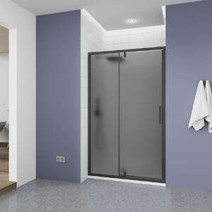 Душевая дверь Veconi Ottimo 100x190 OP20B-100-12-C9 стекло тонированное, профиль черный матовый