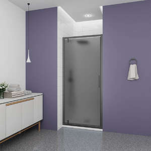 Душевая дверь Veconi Ottimo 80x190 OP30GR-80-12-C9 стекло тонированное, профиль брашированный графит