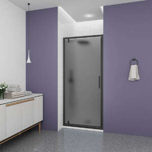 Душевая дверь Veconi Ottimo 90x190 OP30B-90-12-C9 стекло тонированное, профиль черный матовый