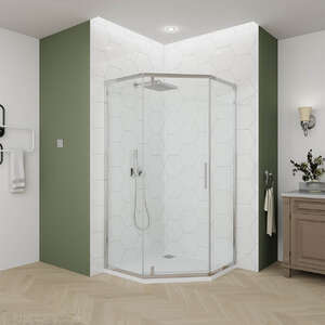 Душевой уголок Veconi Ottimo P10 CH 80x80 OP10CH-8080-01-C9 стекло прозрачное, профиль хром