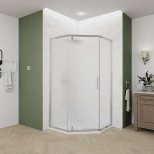 Душевой уголок Veconi Ottimo P10 CH 80x80 OP10CH-8080-07-C9 стекло матовое, профиль хром