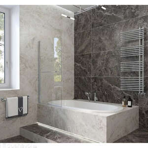 Шторка для ванны Veconi PL79-80-01-C4 80х150 стекло прозрачное, профиль хром