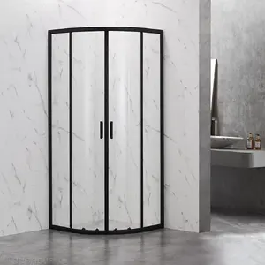 Душевой уголок Veconi Rovigo 90x90 RV202B-90-01-C4 стекло прозрачное, профиль черный