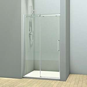 Душевая дверь Veconi 120х195 VN71 раздвижная, стекло прозрачное, профиль хром