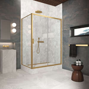 Душевой уголок Vegas-Glass 120x90 ZP+ZPV Protec 120*90 03 01 профиль золото матовое, стекло прозрачное