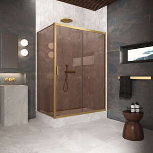 Душевой уголок Vegas-Glass 120x90 ZP+ZPV Protec h1900 120*90 03 05 профиль золото матовое, стекло бронза