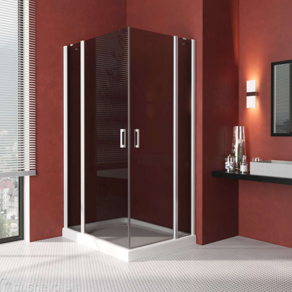 Душевой уголок Vegas-Glass Efa-F LUX 120x100 EFA-F LUX 120*100 01 07  профиль белый, стекло графит купить в Перми - цена 66246 руб в  интернет-магазине сантехники Dushevoi.ru