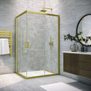 Душевой уголок Vegas-Glass ZA-F NOVO h2000 120x90 ZA-F NOVO h2000 120*90 03 01 профиль матовое золото, стекло прозрачное