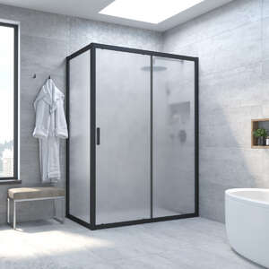 Душевой уголок Vegas-Glass ZP+ZPV TUR+NOVO 100x100 ZP+ZPV NOVO h2000 100*100 02М 10 профиль черный матовый, стекло сатин