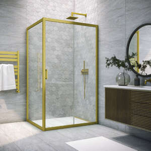 Душевой уголок Vegas-Glass ZP+ZPV TUR+NOVO 100x95 ZP+ZPV NOVO h2000 100*95 03 01 профиль золото матовое, стекло прозрачное