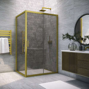 Душевой уголок Vegas-Glass ZP+ZPV TUR+NOVO 120x90 ZP+ZPV NOVO h2000 120*90 03 07 профиль золото матовое, стекло графит