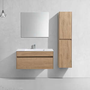 Мебель для ванной комнаты Vincea  Chiara 100 см, подвесная, с 2-мя выкатными ящиками, натуральный дуб