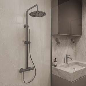 Душевая стойка Vincea City VSFS-4CT1GM вороненая сталь