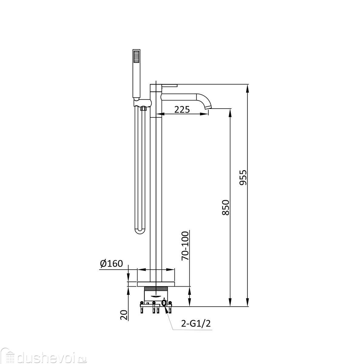 Напольный смеситель для ванны Vincea Desire VTF-1DBG золото купить в  Краснодаре - цена 48400 руб в интернет-магазине сантехники Dushevoi.ru