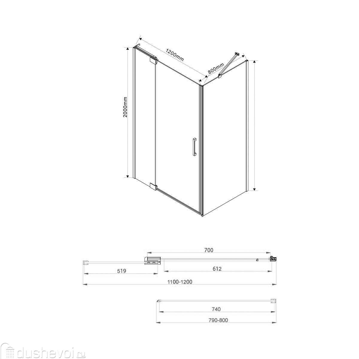 Душевой уголок Vincea Extra VSR-1E111280CL 110x120 купить в Краснодаре -  цена 48700 руб в интернет-магазине сантехники Dushevoi.ru