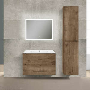 Мебель для ванной комнаты Vincea  Fine 80 см V.Oak (винтажный дуб) подвесная 2 ящика