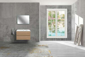 Мебель для ванной комнаты Vincea  Gio 80  натуральный дуб