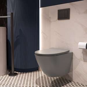 Подвесной унитаз Vincea Globo  VT1-14STMG с ультратонким soft-close сиденьем, серый матовый