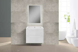 Мебель для ванной комнаты Vincea  Norma 60 см G.White (белый глянец) подвесная 2 ящика