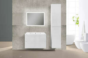 Мебель для ванной комнаты Vincea  Norma 80 см G.White (белый глянец) подвесная 2 ящика