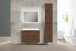 Мебель для ванной комнаты Vincea  Norma 80 см R.Wood (темное дерево) подвесная 2 ящика