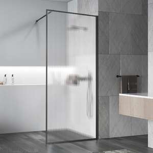 Душевая перегородка Vincea Walk in HP Art 90 см VSW-1HP900FLGM стекло рифленое, профиль вороненая сталь