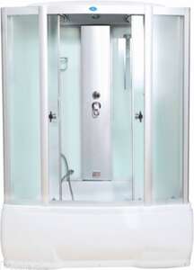 Душевой бокс Водный мир 170х85 ВМ-8207 стекло матовое, задняя стенка белая, профиль хром