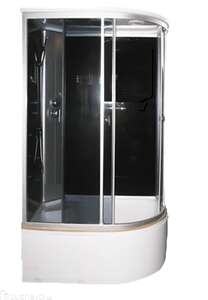 Душевая кабина Водный мир 120х80 ВМ-886 стандарт L стекло тонированное, задняя стенка черная, профиль хром