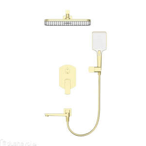 Встраиваемая душевая система WONZON & WOGHAND FORZA WW-939031-BG брашированное золото, со смесителем и изливом