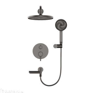 Встраиваемая душевая система WONZON & WOGHAND SOLO WW-939032-BGM брашированный темный графит, со смесителем и изливом