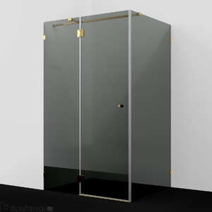 Душевой уголок Wasserkraft Ems 120x100 76H10-TG стекло тонированное, профиль глянцевое золото